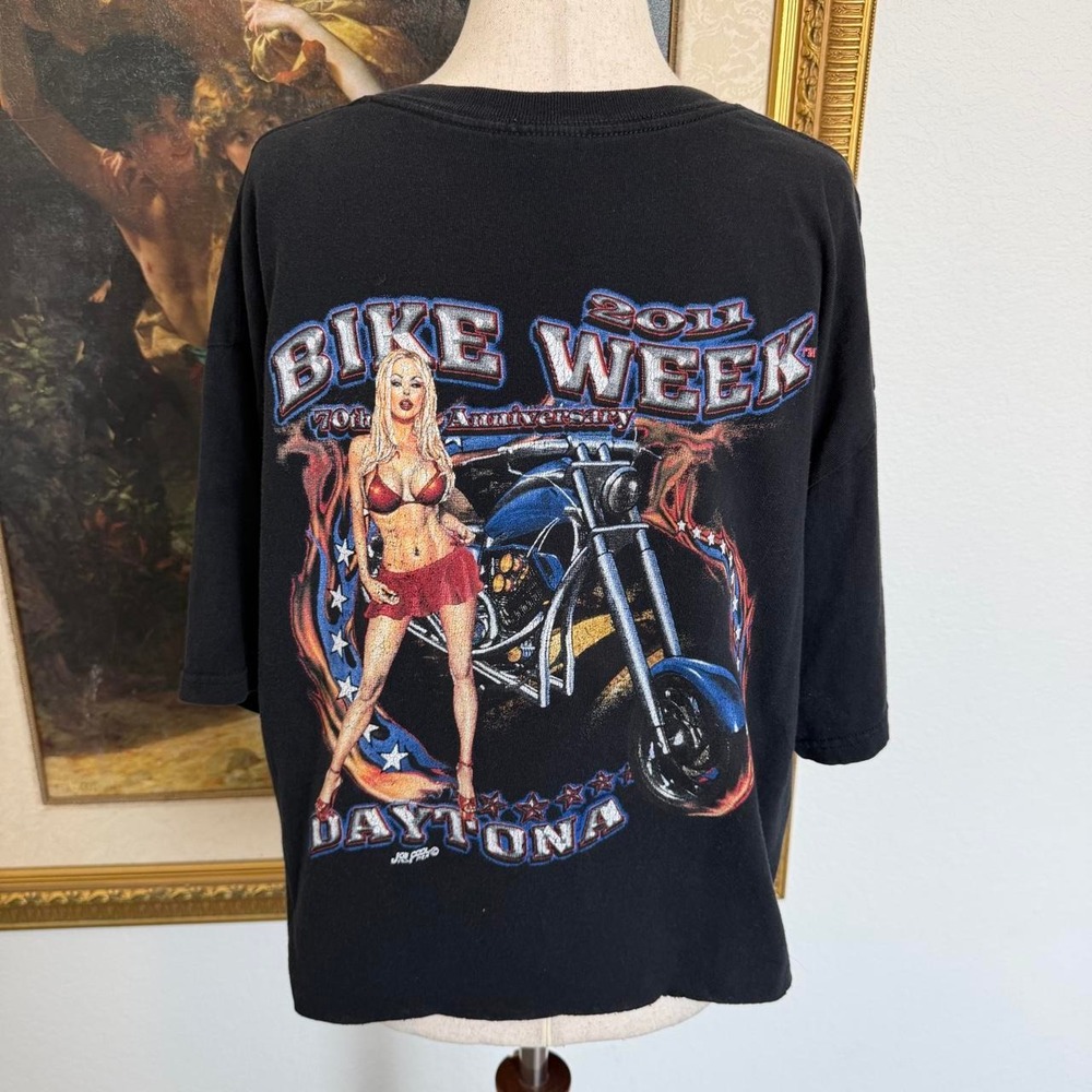 Grungy 2011 Bike Week Cropped T-shirt